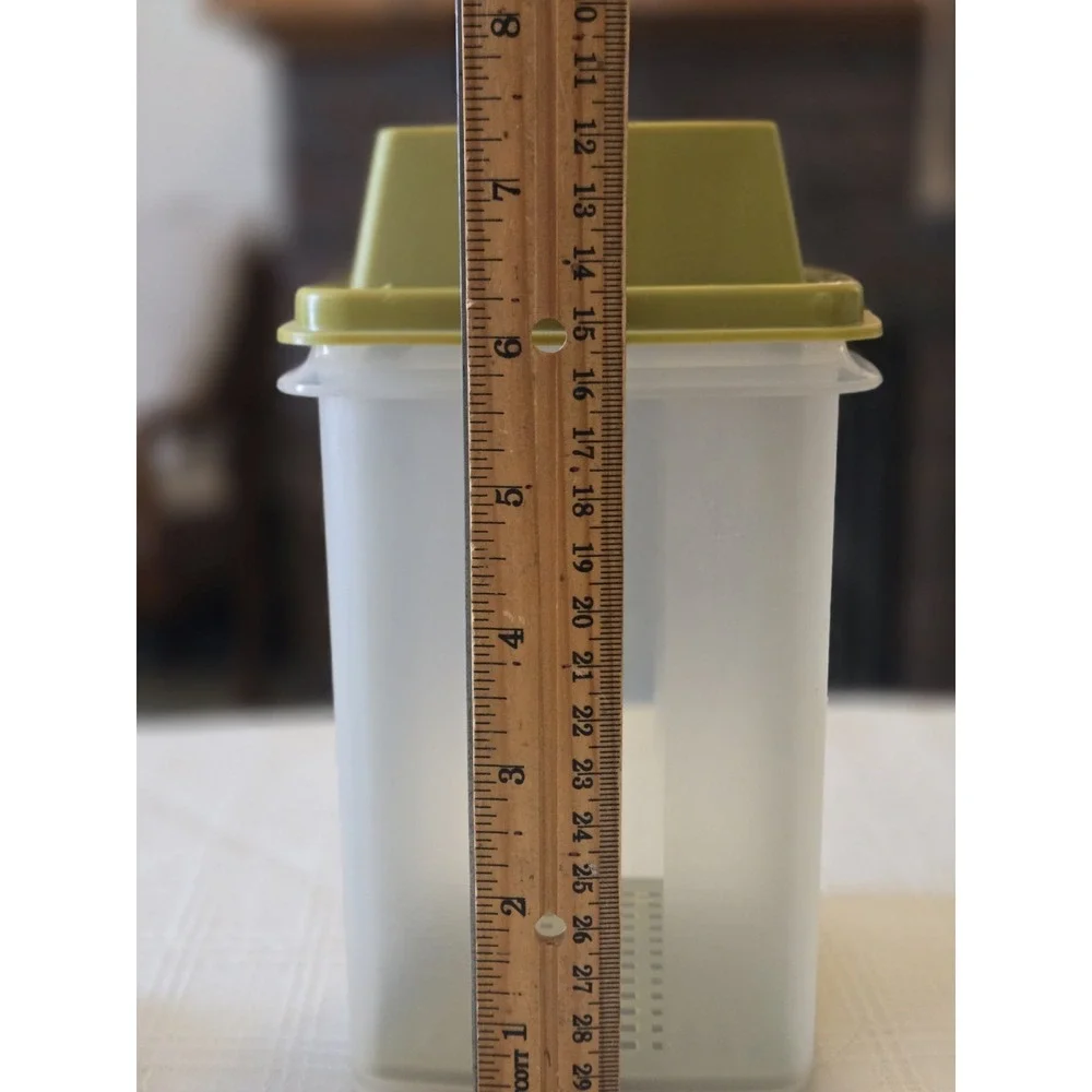 VTG 3 PC TUPPERWARE PICKLE KEEPER PICK A DELI AVOCADO GREEN LID & STRAINER EUC